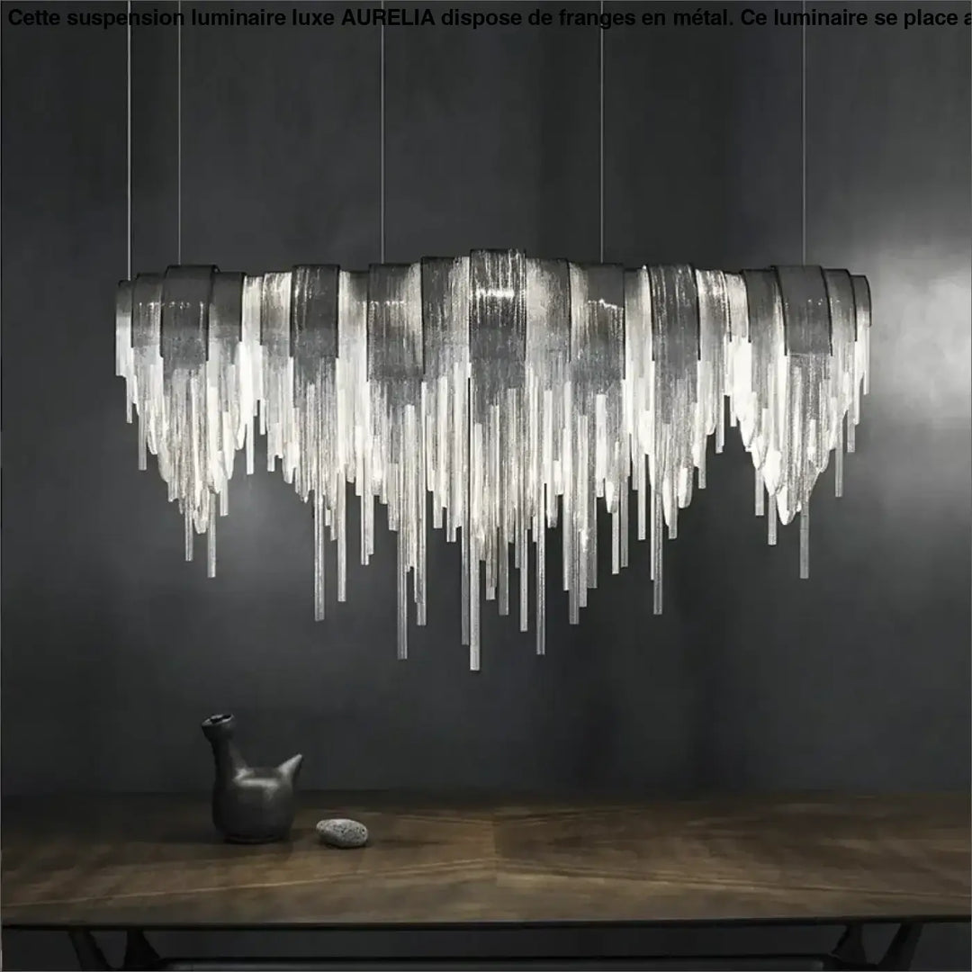 Suspension luminaire chromée de luxe pour salon moderne