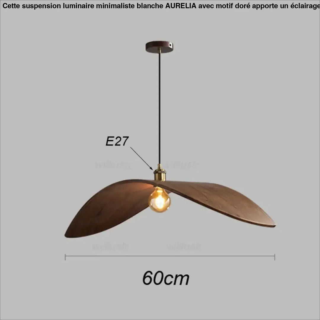 Suspension en bois avec abat‑jour élégant naturel chic