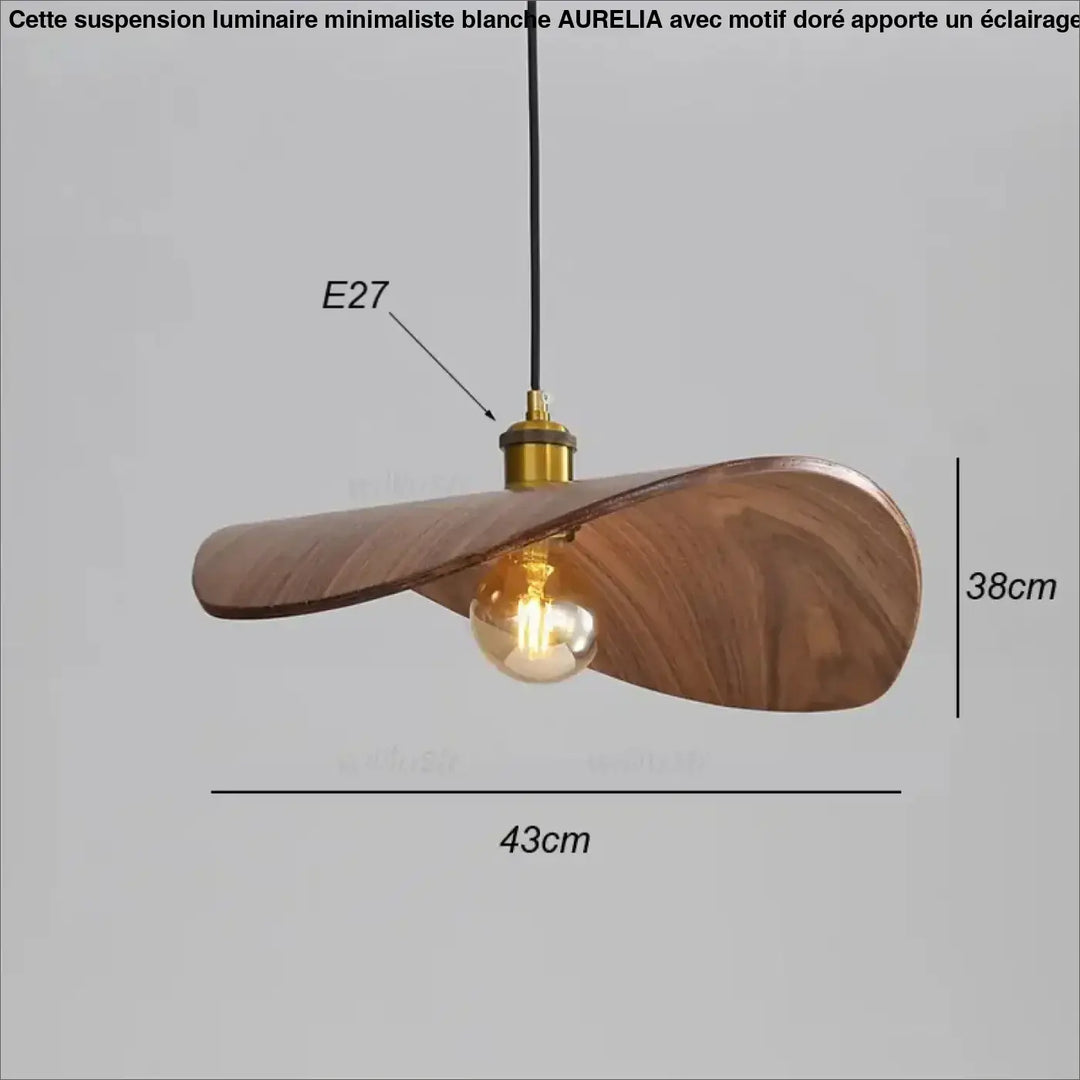 Suspension en bois avec abat‑jour élégant naturel chic