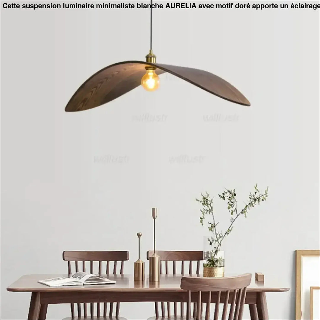 Suspension en bois avec abat‑jour élégant naturel chic