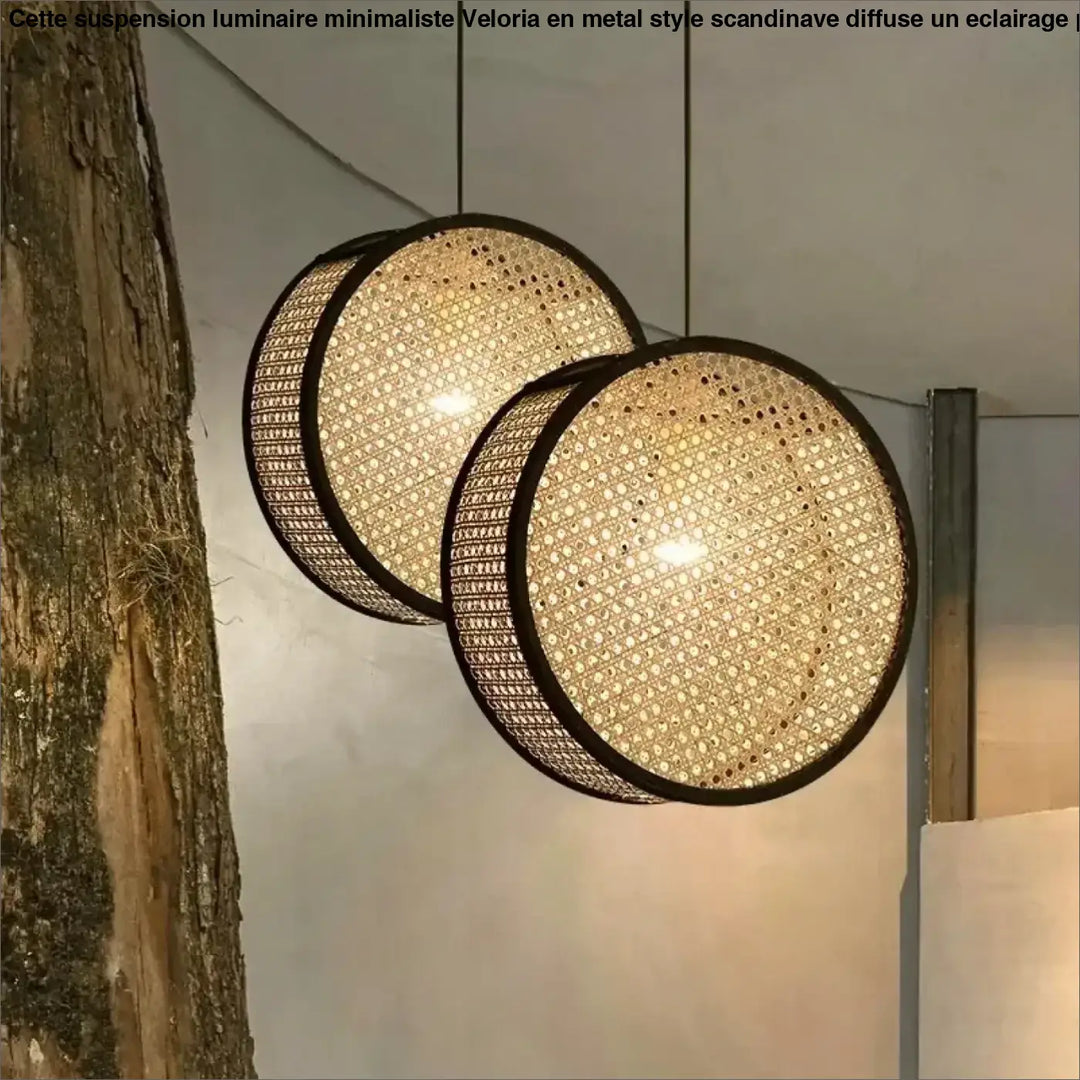 Suspension Luminaire Bambou Ronde Artisanale Élégance Naturelle