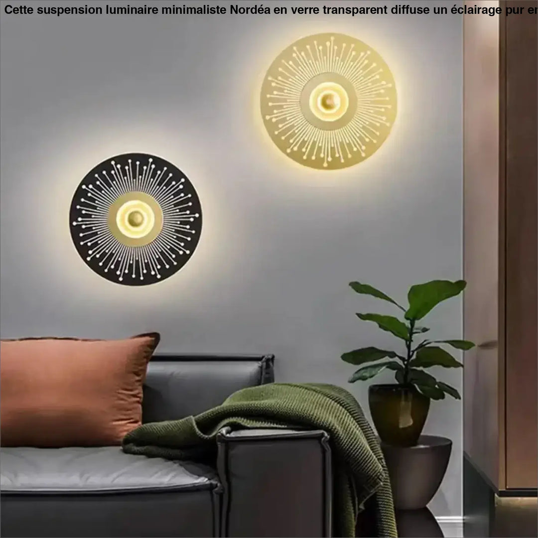 Suspension luminaire led design moderne fer noir