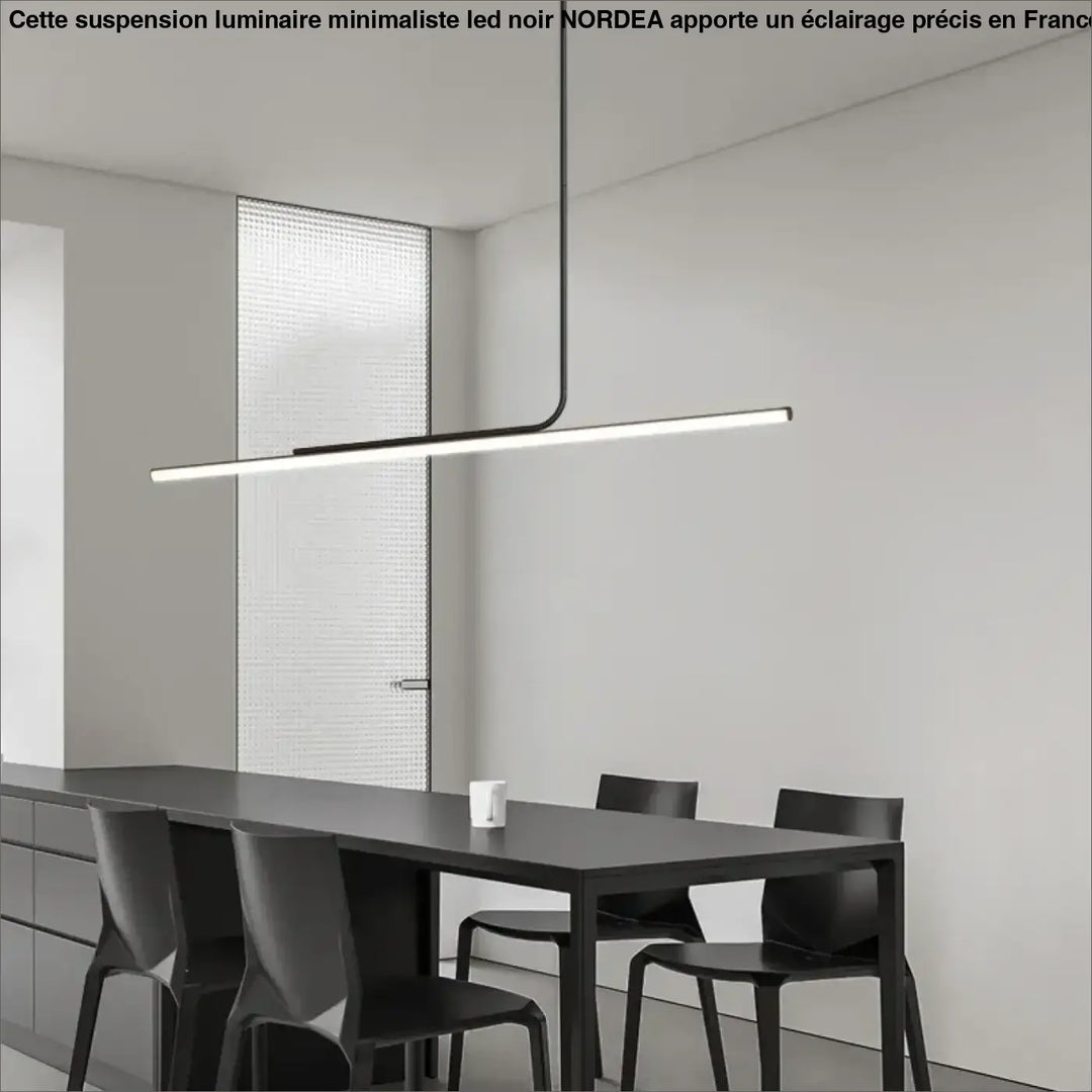 Suspension luminaire minimaliste LED noir pour salle à manger

