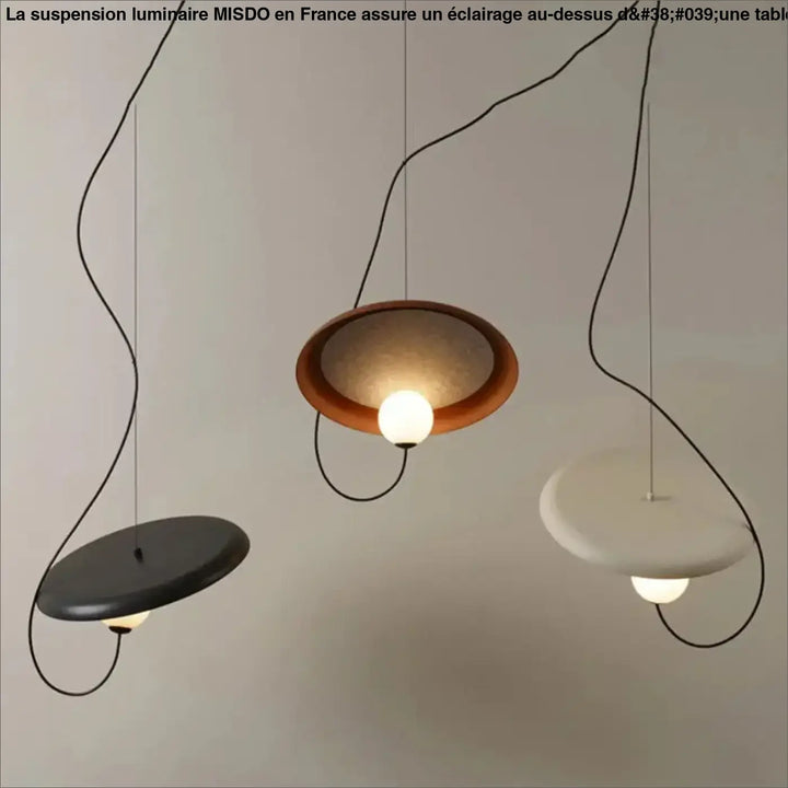 Suspension luminaire design aux formes modernes blanc noir rouge