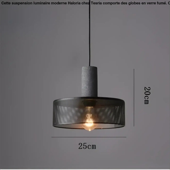 Suspension luminaire en verre et métal design moderne noir