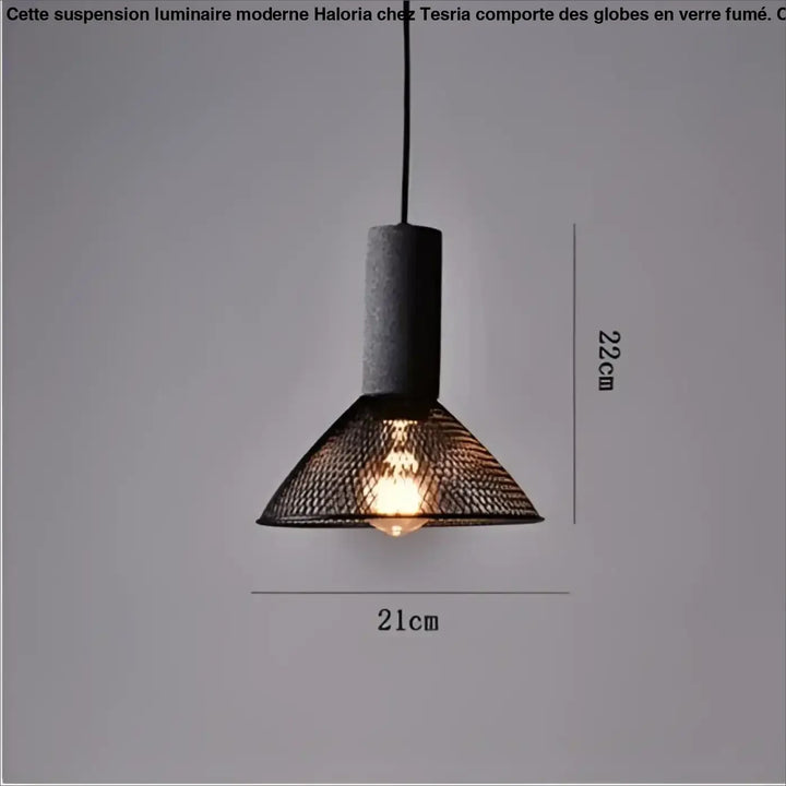 Suspension luminaire en verre et métal design moderne noir