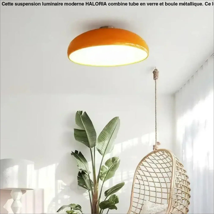 Luminaire plafonnier moderne circulaire orange vif idéal pour un éclairage contemporain dans les intérieurs