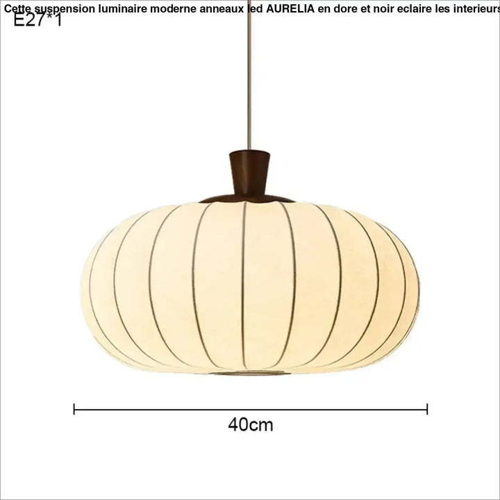 Suspension design moderne en tissu nervuré et bois élégance