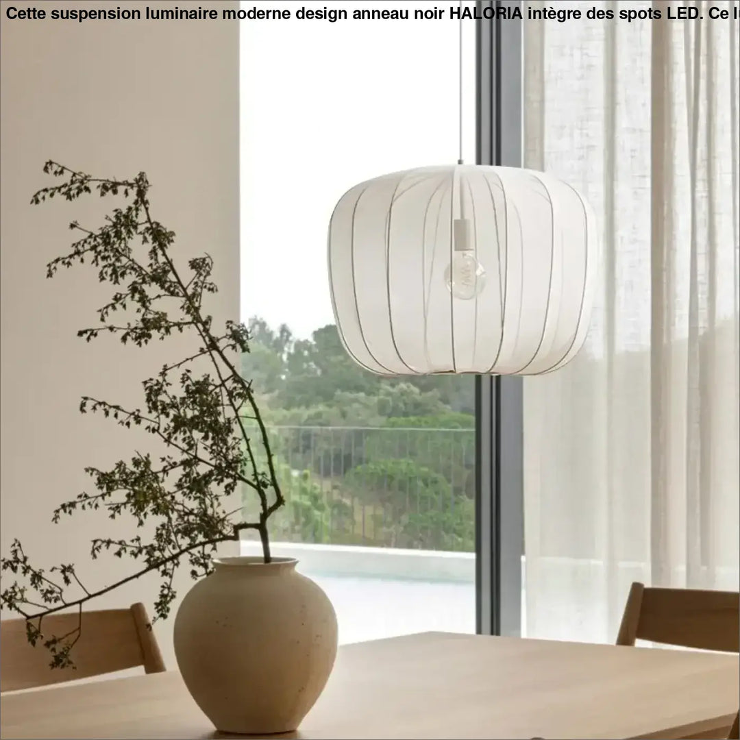 Suspension Luminaire Moderne En Métal Et Tissu Design Élégant