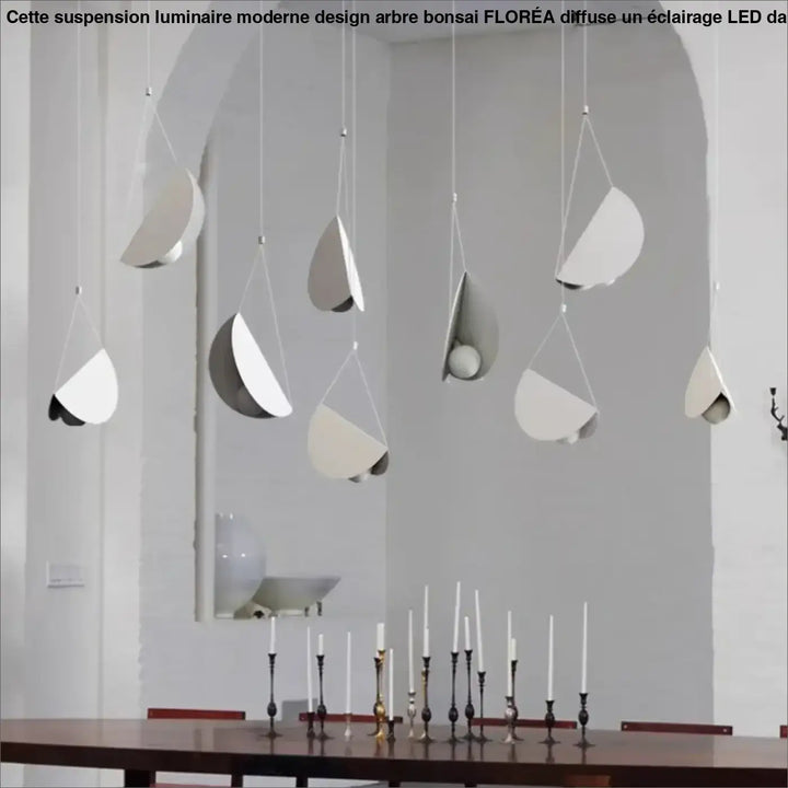 Suspension moderne blanche design origami lumineux