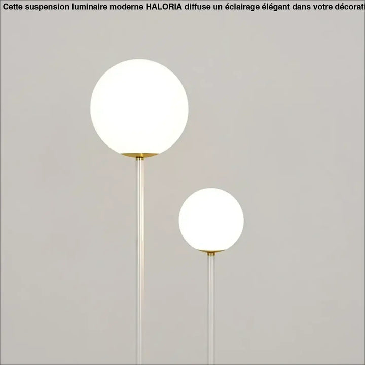 Lampadaire contemporain avec deux boules lumineuses chic