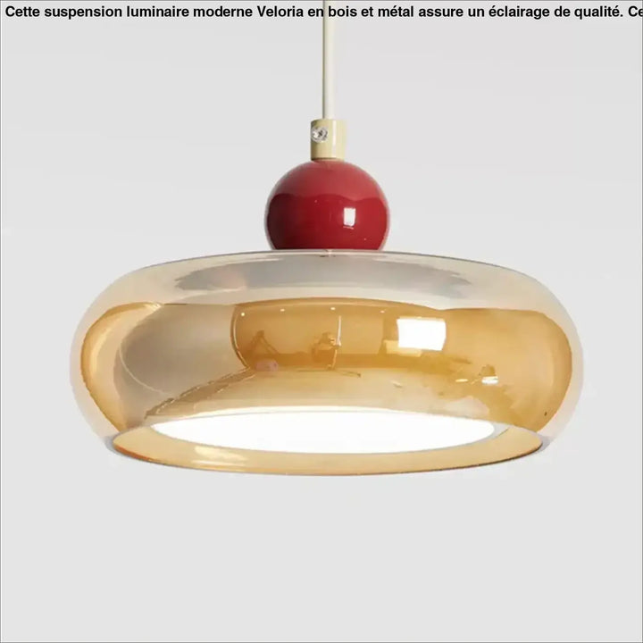 Suspension luminaire design élégant en verre et bois naturel