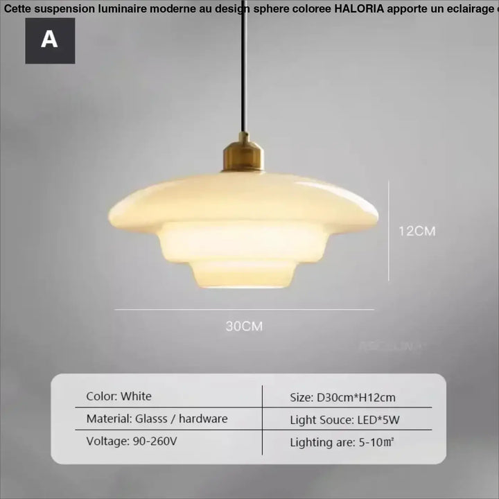 Suspension led blanc avec design élégant parfait décor chic