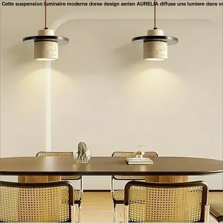 Suspension luminaire naturelle en pierre texturée et bois naturel