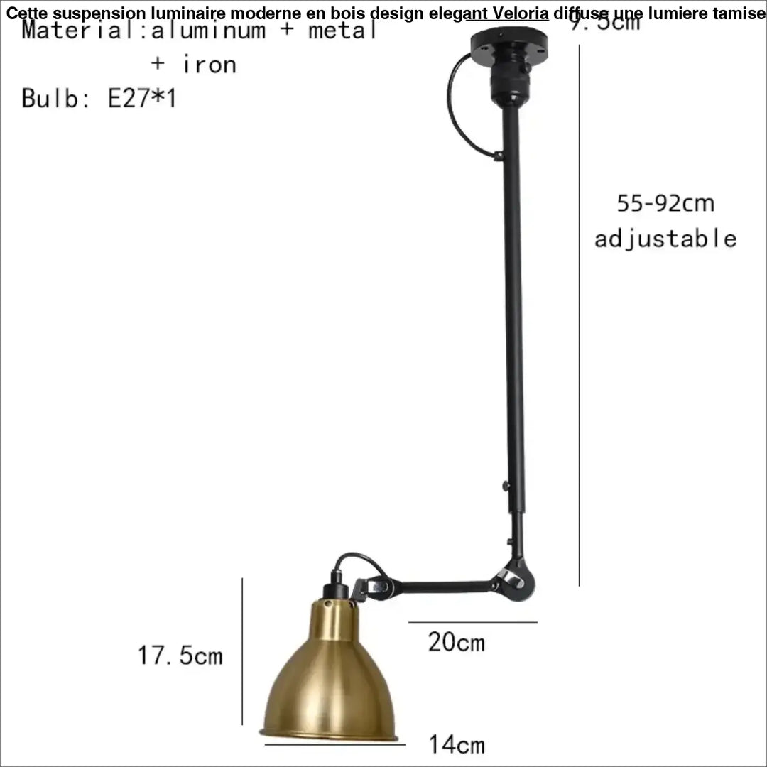 Suspension vintage en céramique et détail cuivre style rétro