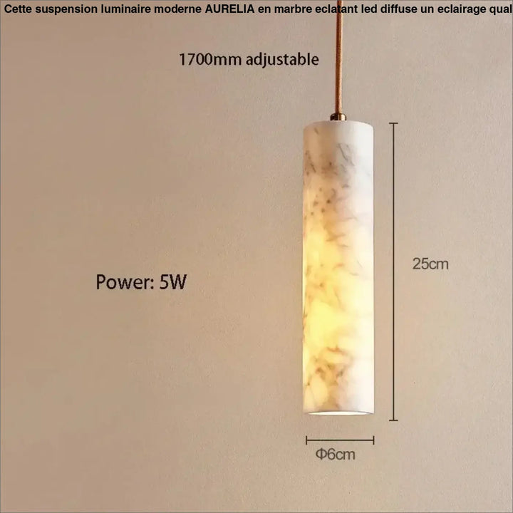 Suspension marbre led design élégant moderne