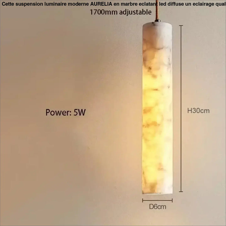 Suspension marbre led design élégant moderne