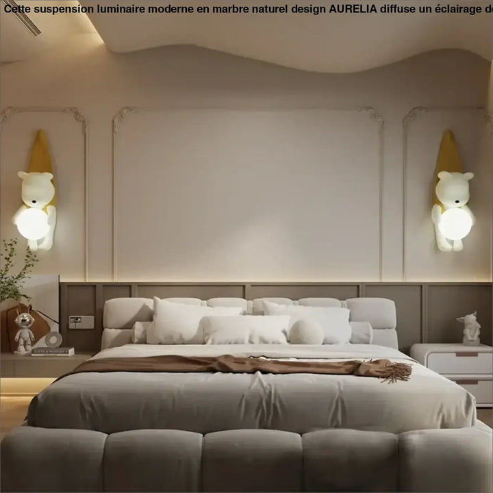 Applique murale ours avec boule lumineuse pour chambre enfant