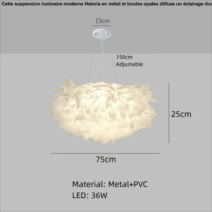 Suspension contemporaine blanche design aérien moderne