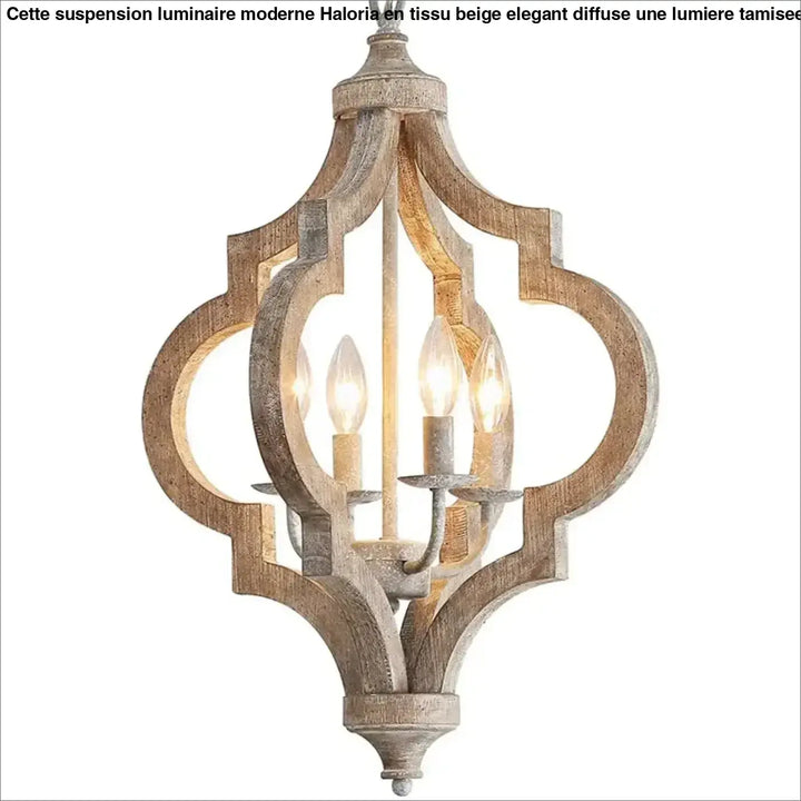 Suspension en bois et métal lanterne style rustique moderne