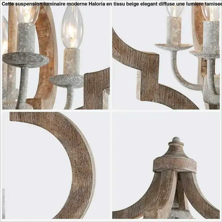 Suspension en bois et métal lanterne style rustique moderne