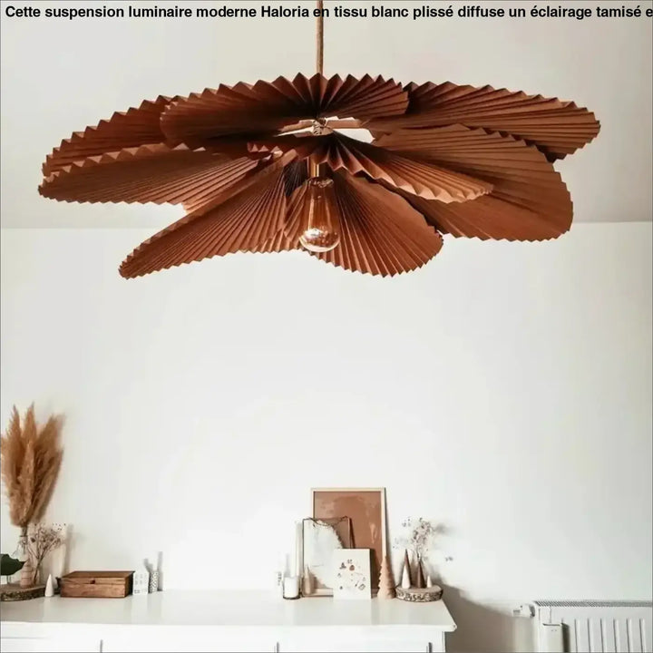Suspension luminaire moderne pétales plissés inspiration fleur

