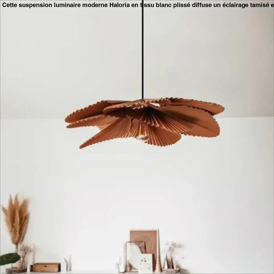 Suspension luminaire moderne pétales plissés inspiration fleur

