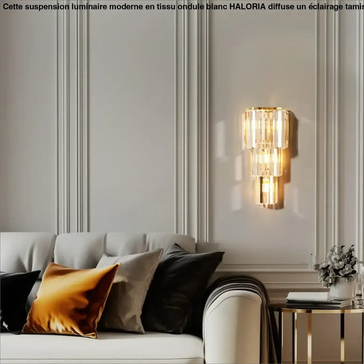 Suspension luminaire moderne en verre transparent design élégant