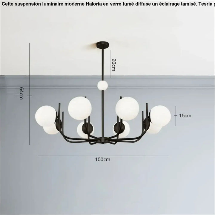 Suspension luminaire moderne à globes en verre blanc
