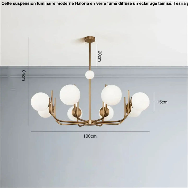 Suspension luminaire moderne à globes en verre blanc