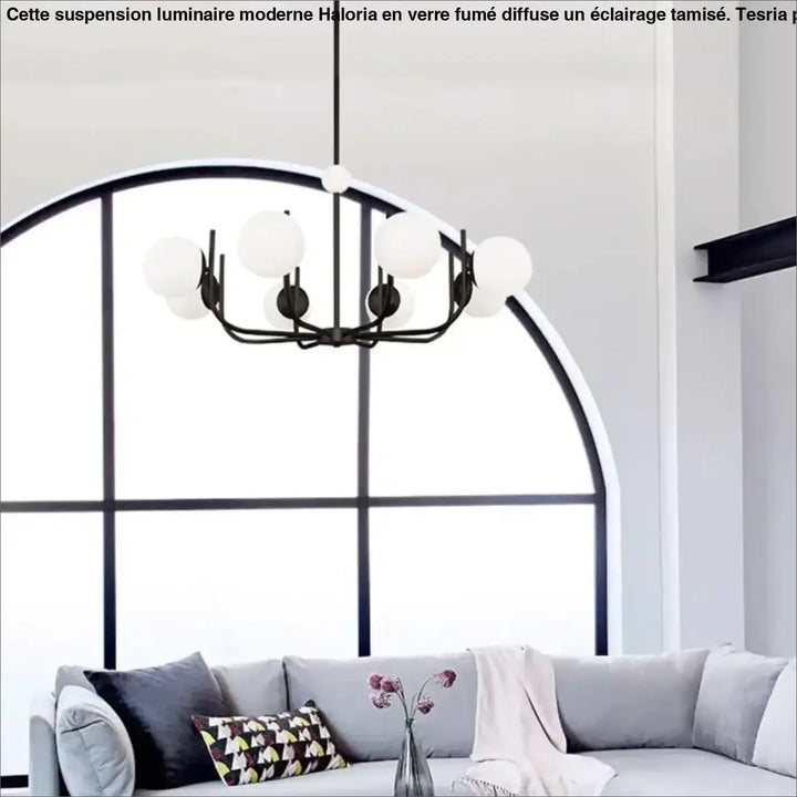 Suspension luminaire moderne à globes en verre blanc