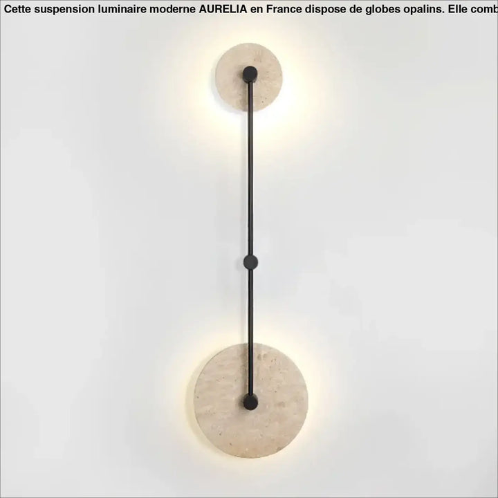 Applique murale design moderne en pierre et métal avec éclairage LED

