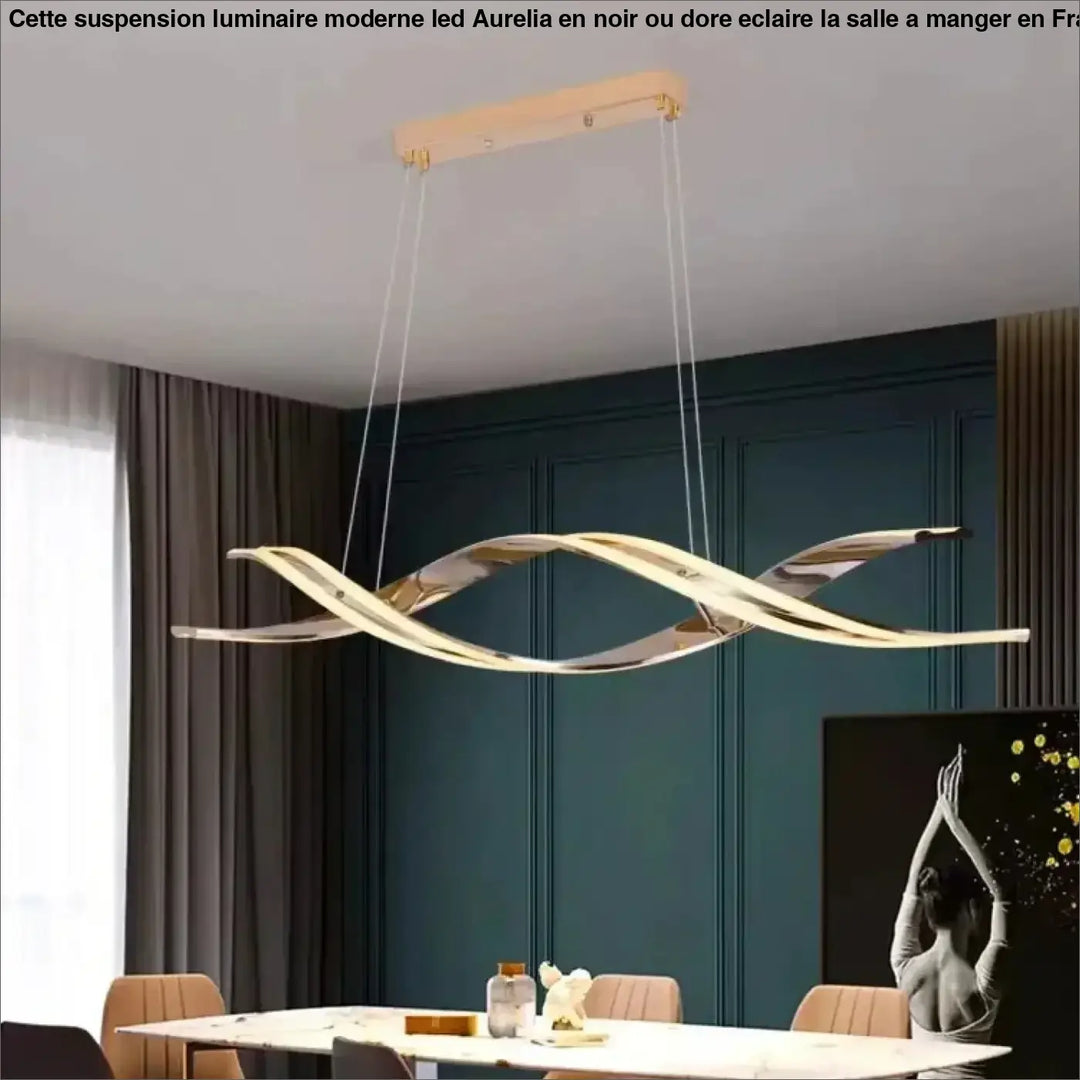 Suspension luminaire moderne LED noir ou doré pour salle à manger

