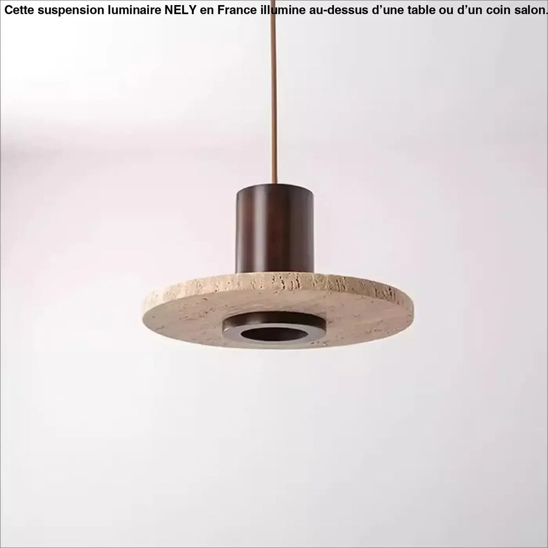 Suspension design minimaliste en travertin avec éclairage led