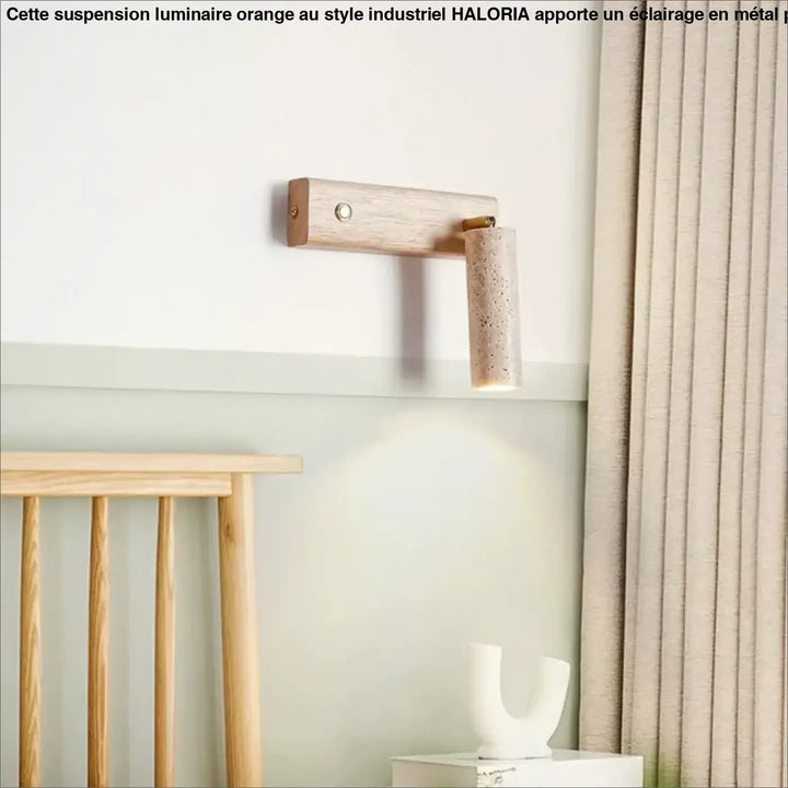 Applique moderne en bois avec interrupteur style chic