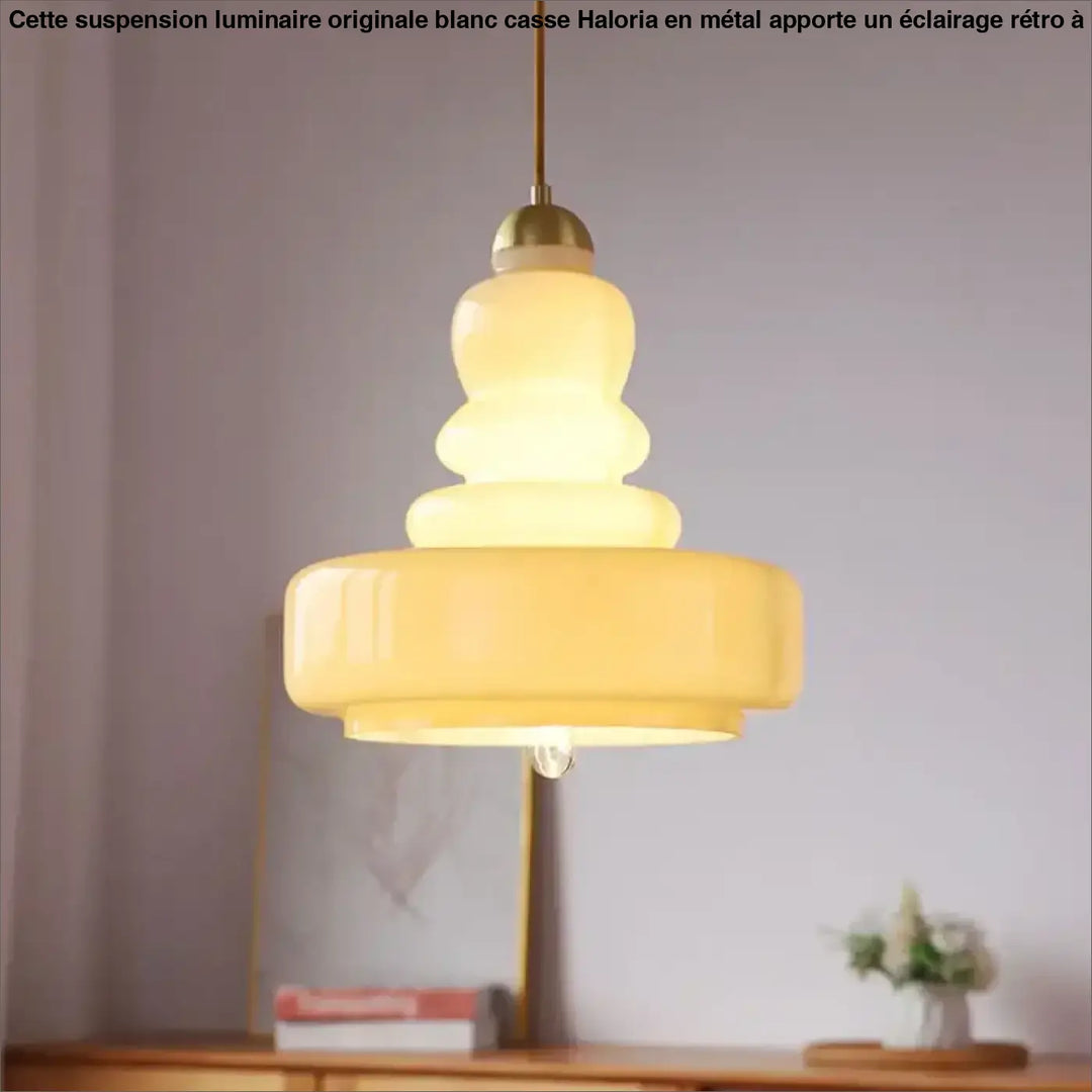 Suspension Luminaire Originale Blanc Cassé Forme Artistique