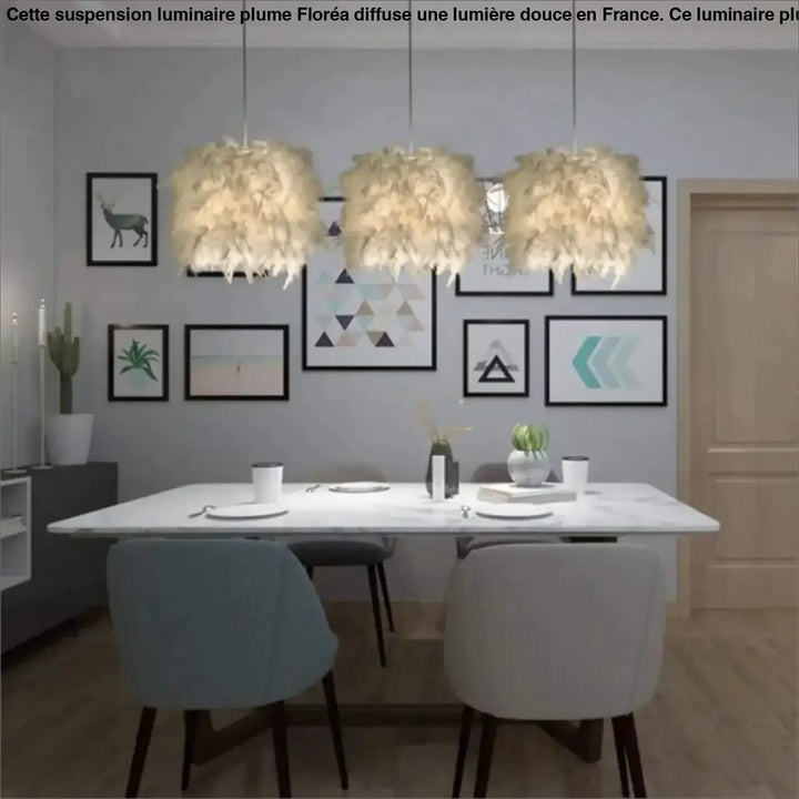 Suspension Luminaire Plume Cylindrique Blanche
