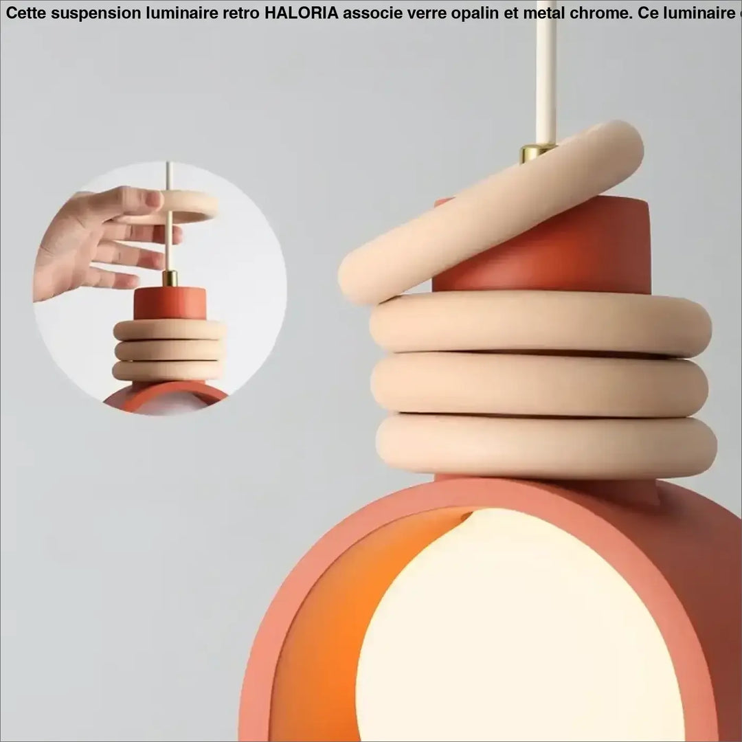Suspension design archi résine et fer moderne chic
