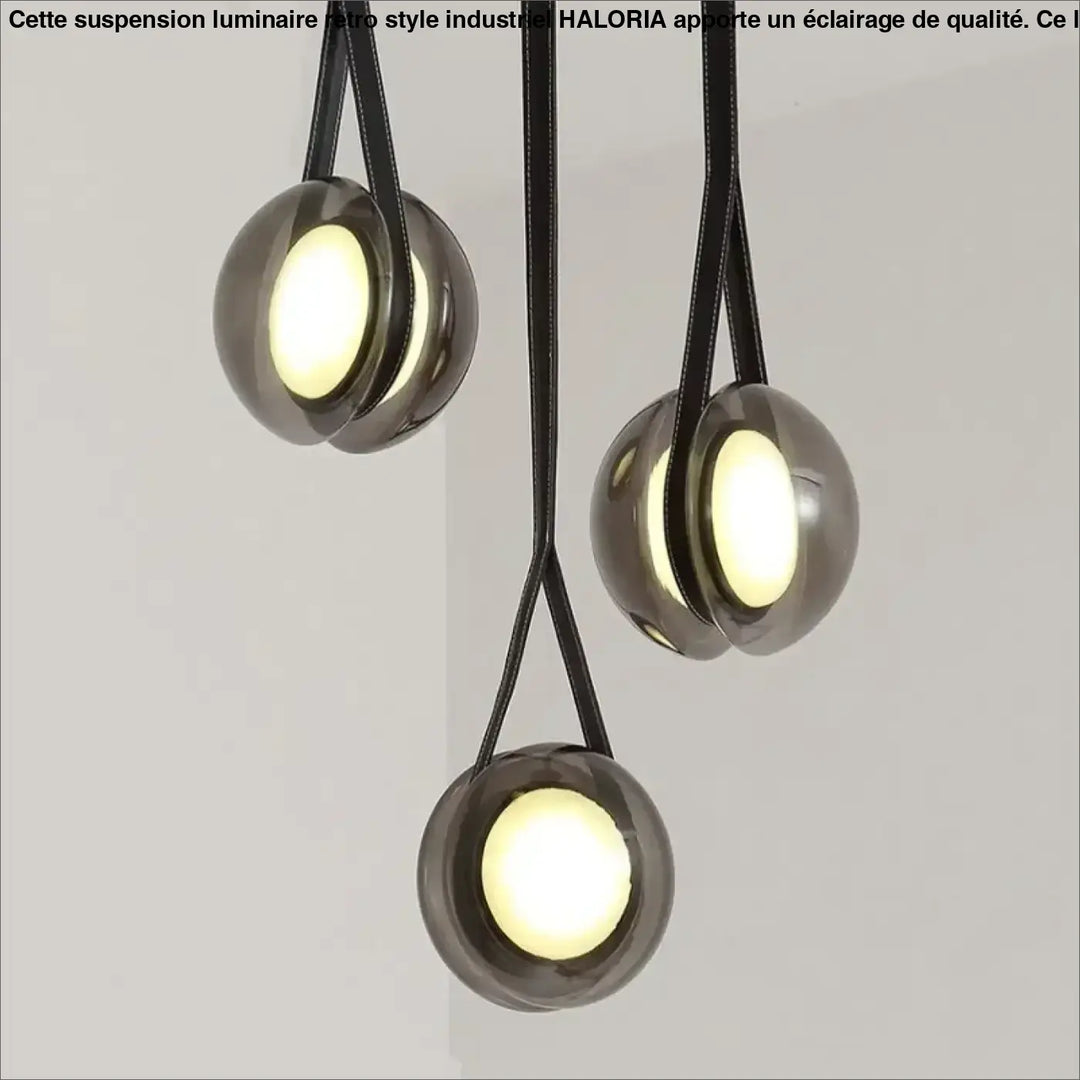 Suspension luminaire design moderne rond en métal anthracite