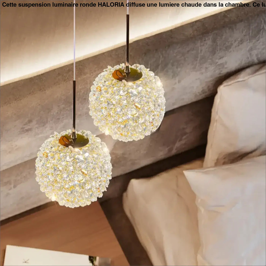 Suspension luminaire ronde à la lumière chaude pour chambre

