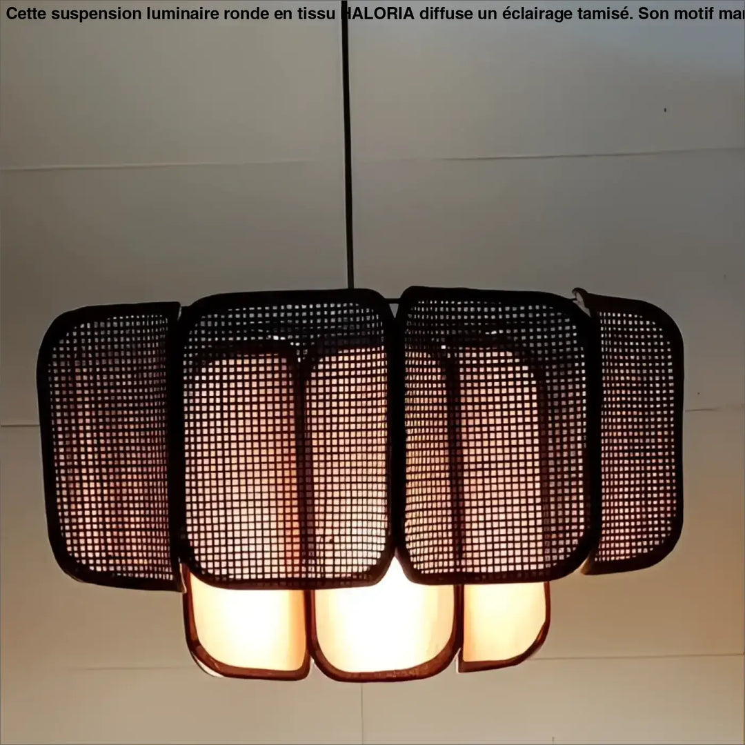 Suspension design osier et métal naturel et moderne chic