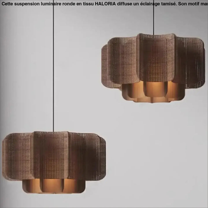Suspension design osier et métal naturel et moderne chic