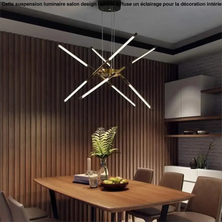 Suspension Luminaire Salon Design Tubes Croisés