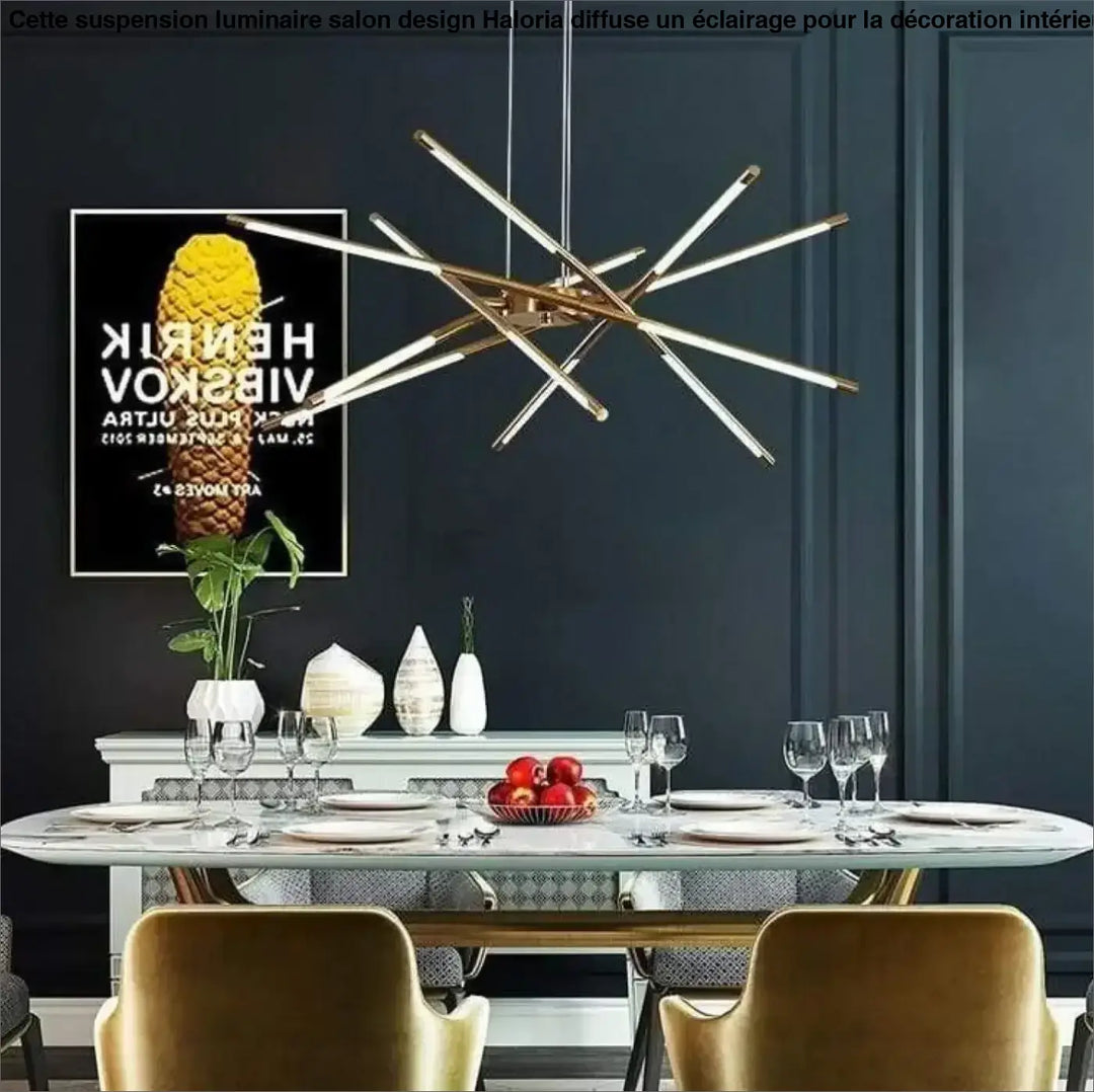 Suspension Luminaire Salon Design Tubes Croisés