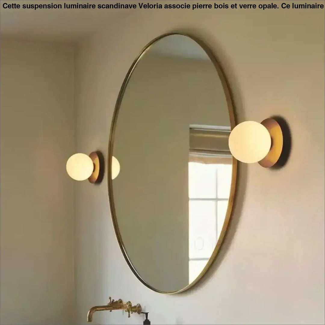 Applique murale moderne en verre opalin pour salle de bain design