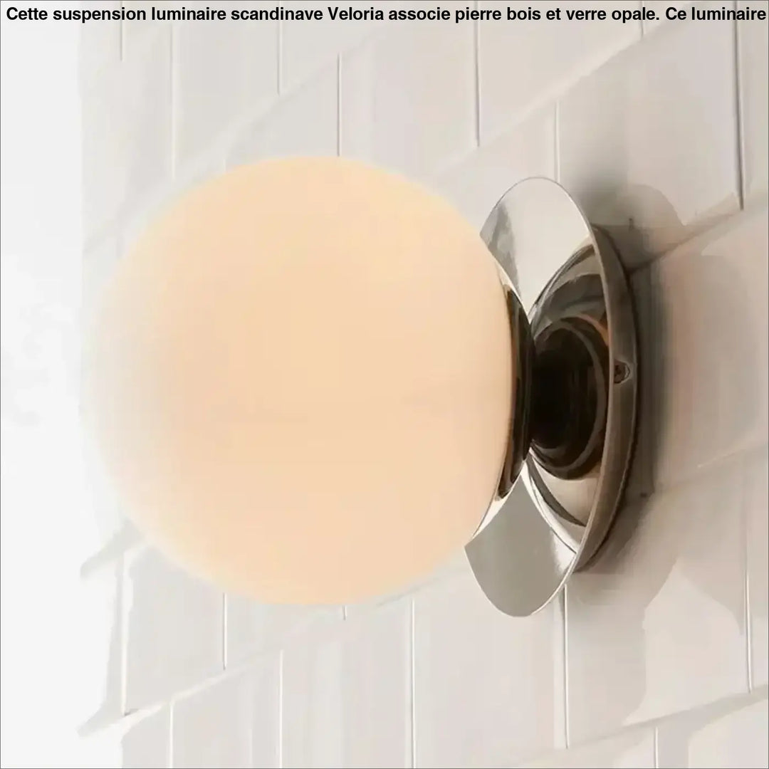 Applique murale moderne en verre opalin pour salle de bain design