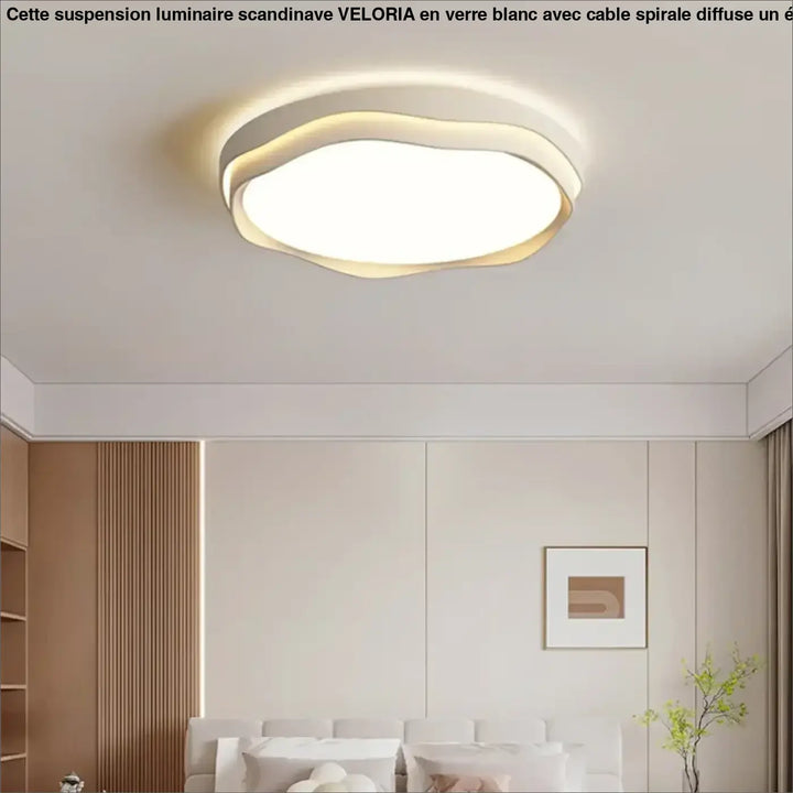 Luminaire plafonnier illou blanc et or en forme de nuage design moderne minimaliste en métal pour éclairage intérieur
