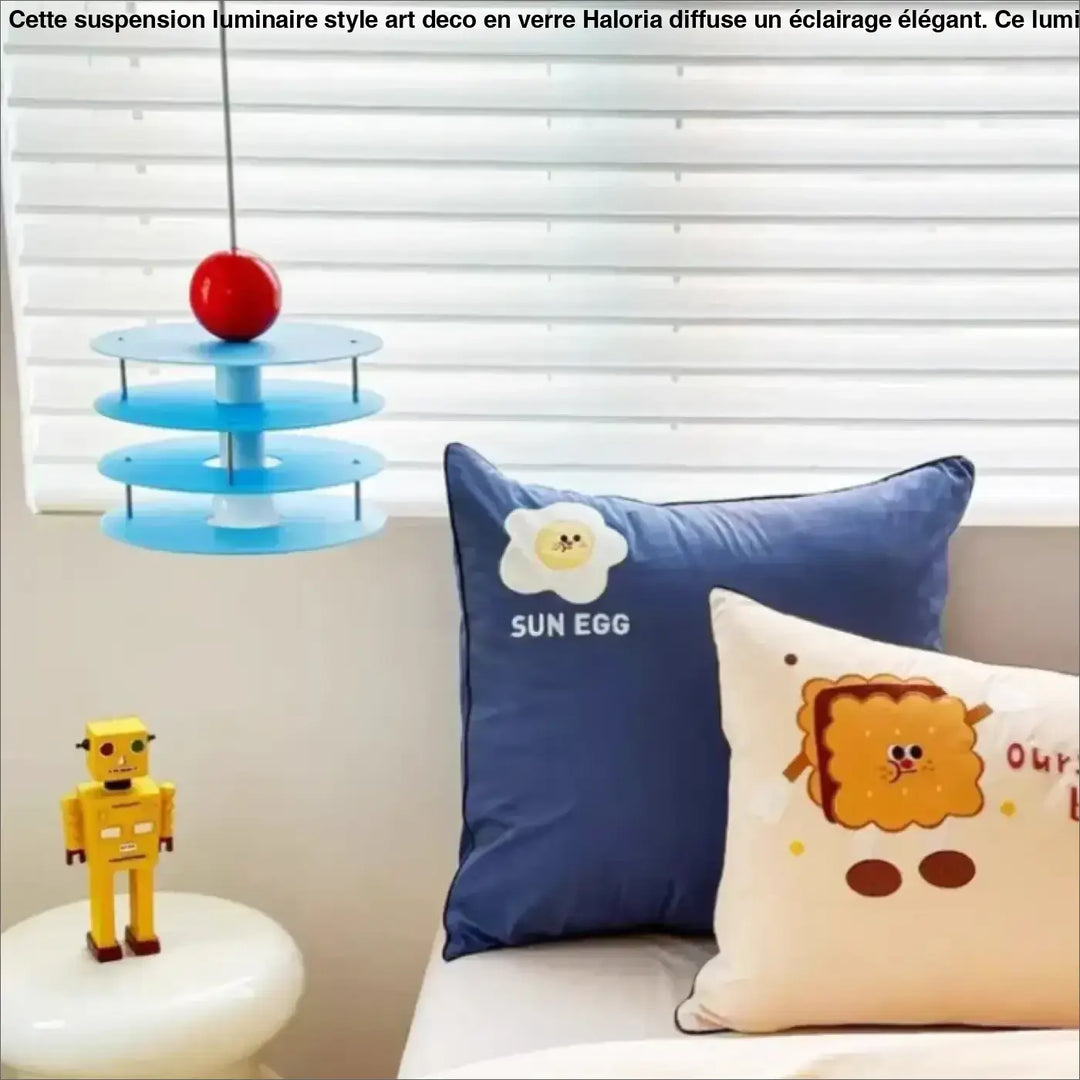 Suspension luminaire enfant bleu style design créatif moderne