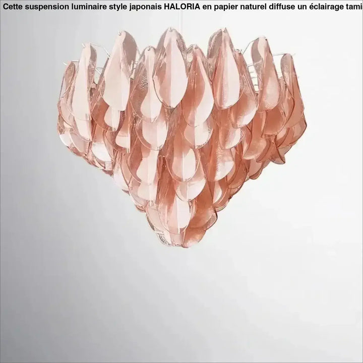 Suspension verre pétales luxe décoratif élégante rose chic