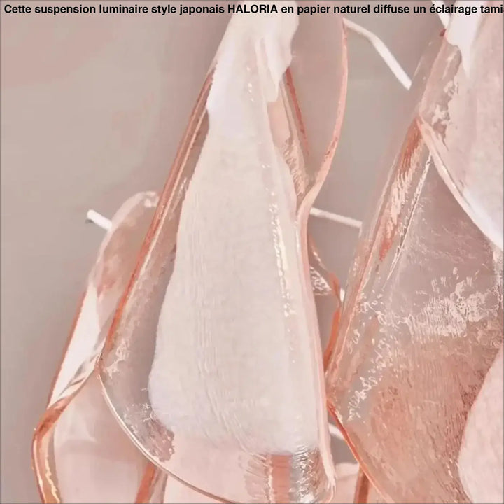 Suspension verre pétales luxe décoratif élégante rose chic